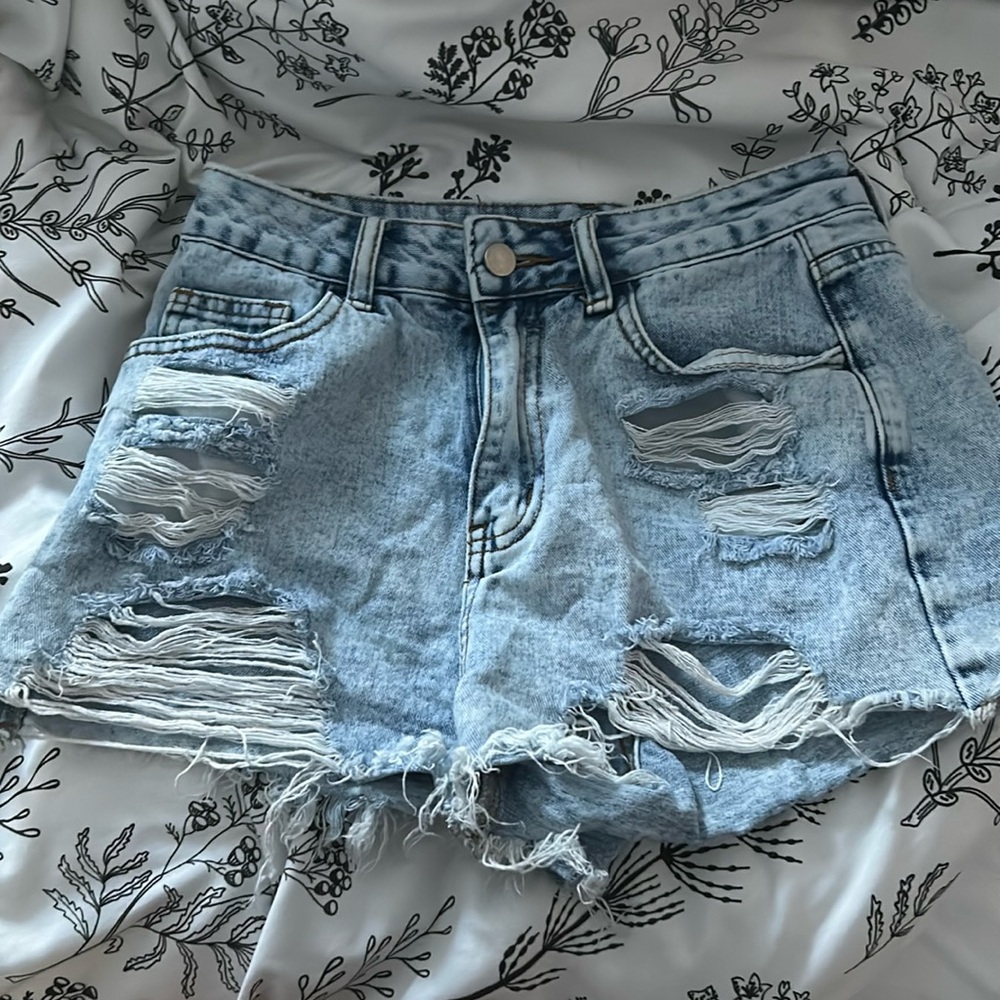 light denim shorts